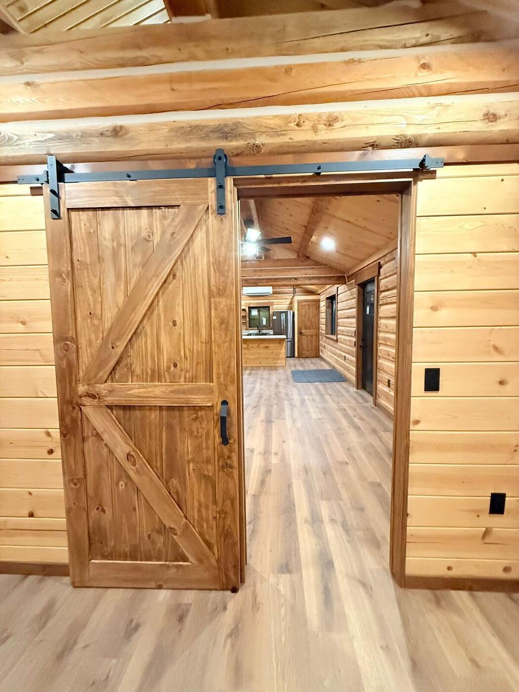 Sliding barn door interior