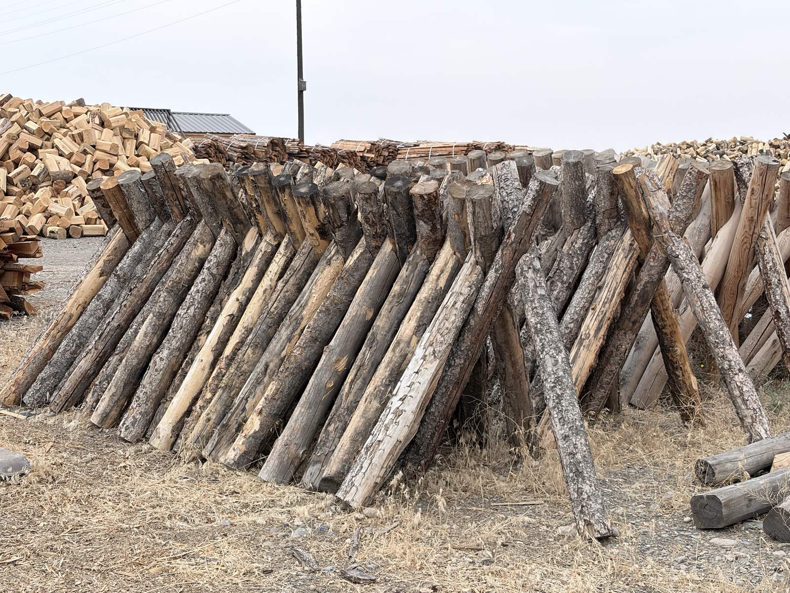Pole fence built from Sticks & Stones post and pole
